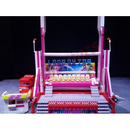 LetsGoRides - Loop On Top, 
Motorized reproduction of the fairground attraction 'Loop OnTop' (Top Spin) made with Lego bricks. 