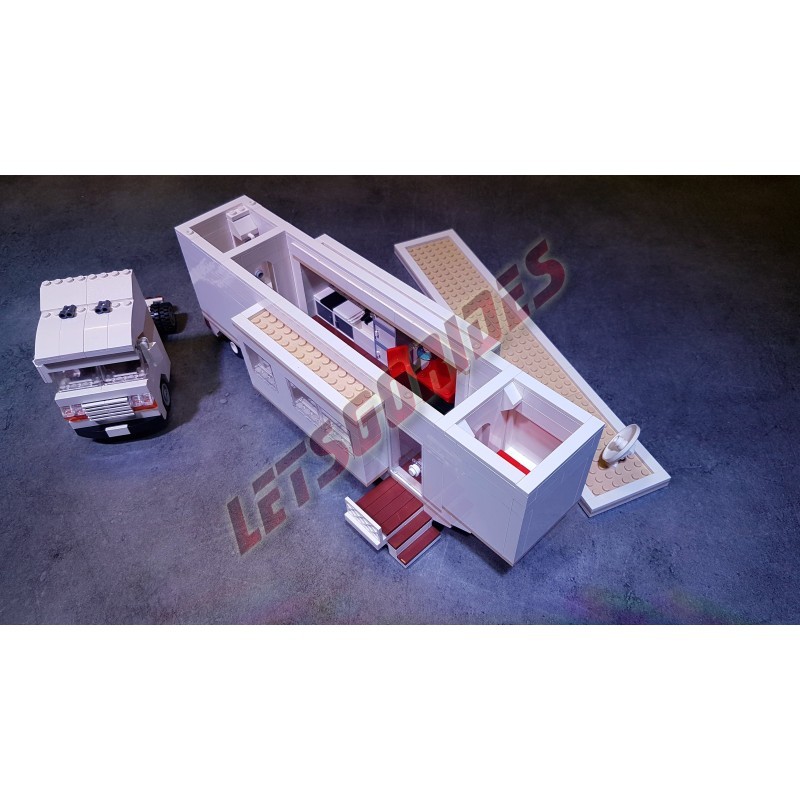  - Caravane, Reproduction d'une caravane extensible en briques LEGO®.
