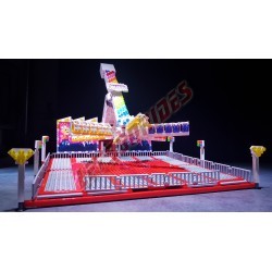 LetsGoRides - Top Scan, 
Motorized reproduction of the fairground attraction "Top Scan" made with Lego bricks. Foldable on 3 tr