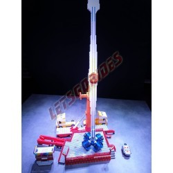  - New World XXL, Motorized reproduction of the fairground attraction "New World XXL" made with Lego bricks.
Foldable on 2 trai