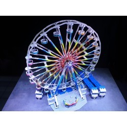 LetsGoRides - Ferris Wheel, 
Motorized reproduction of the fairground attraction "Ferris Wheel" made with Lego bricks. Foldable