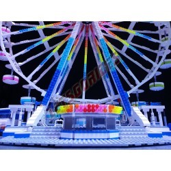 LetsGoRides - Grande Roue, Reproduction motorisée de l'attraction foraine "Grande Roue" en Lego. Transportable sur cinq remorque