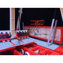 LetsGoRides - Speed32, 
Motorized reproduction of the "Speed32" (KMG) fairground attraction in Lego. Transportable on 4 trailer