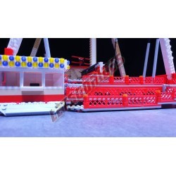 LetsGoRides - Speed32, 
Motorized reproduction of the "Speed32" (KMG) fairground attraction in Lego. Transportable on 4 trailer