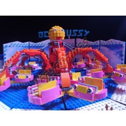 LetsGoRides - Monster, 
Motorized reproduction of the fairground attraction "Monster" made with Lego bricks.
