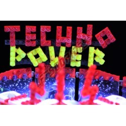  - TechnoPower, Motorized reproduction of the fairground attraction 'Techno Power' made with Lego.
Foldable on one trailer.
