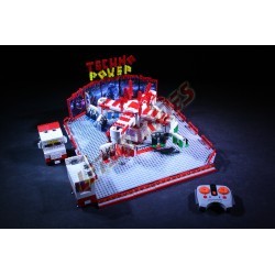  - TechnoPower, Motorized reproduction of the fairground attraction 'Techno Power' made with Lego.
Foldable on one trailer.
