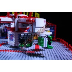  - TechnoPower, Motorized reproduction of the fairground attraction 'Techno Power' made with Lego.
Foldable on one trailer.
