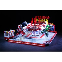  - TechnoPower, Motorized reproduction of the fairground attraction 'Techno Power' made with Lego.
Foldable on one trailer.
