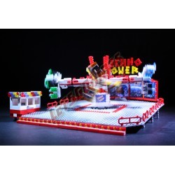  - TechnoPower, Motorized reproduction of the fairground attraction 'Techno Power' made with Lego.
Foldable on one trailer.
