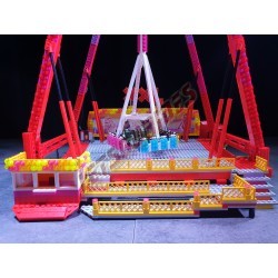 LetsGoRides - XXL, 
Motorized reproduction of the fairground attraction "XXL" made with Lego. Foldable on 3 trailers.
