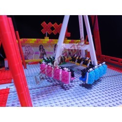 LetsGoRides - XXL, 
Motorized reproduction of the fairground attraction "XXL" made with Lego. Foldable on 3 trailers.
