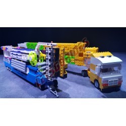  - Capriolo 10, Motorized reproduction of the fairground attraction "Capriolo 10" made with Lego. Foldable on two trailers.
