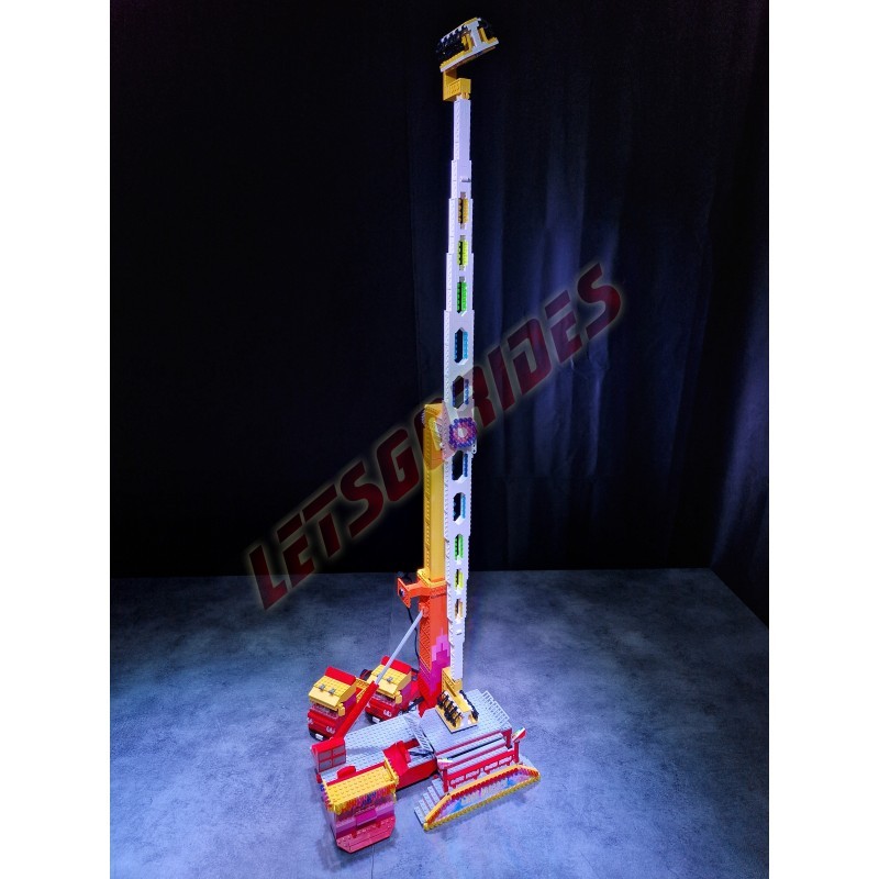 LetsGoRides - Giant Booster, 
Motorized reproduction of the fairground attraction "Giant Booster" made with Lego bricks.
Trans