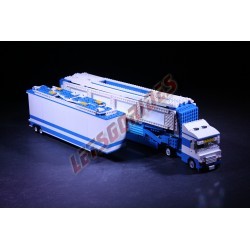  - Himalaya, Motorized reproduction of the fairground attraction "Himalaya" made with Lego bricks.
Foldable on two trailers.
