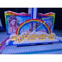  - Rainbow, Reproduction motorisée de l'attraction foraine "Rainbow" en Lego
Transportable sur 3 remorques.
