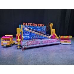 LetsGoRides - Discovery, 
Motorized reproduction of the fairground attraction "Discovery" made with Lego bricks. Transportable 