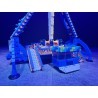 LetsGoRides - Lunarix, 
Motorized reproduction of the fairground attraction "Lunarix" made with Lego bricks. Foldable on 1 trai