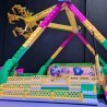 LetsGoRides - Sicko, 
Motorized reproduction of the fairground attraction 'Sicko" made with Lego. Foldable on trailers.
