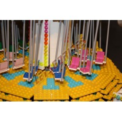 LetsGoRides - Wave Swinger, 
Motorized reproduction of the fairground attraction "Wave Swinger" made with Lego bricks. Foldable