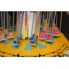 LetsGoRides - Wave Swinger, 
Motorized reproduction of the fairground attraction "Wave Swinger" made with Lego bricks. Foldable