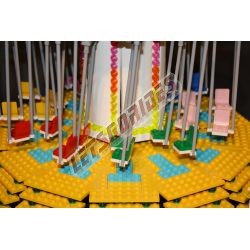 LetsGoRides - Wave Swinger, Motorized reproduction of the fairground attraction "Wave Swinger" made with Lego bricks.
Foldable 