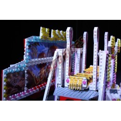  - Aladdin, Motorized reproduction of the fairground attraction 'Aladdin' (Flying Carpet) made with Lego. Foldable on two traile