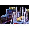 LetsGoRides - Aladdin, 
Motorized reproduction of the fairground attraction 'Aladdin' (Flying Carpet) made with Lego. Foldable 